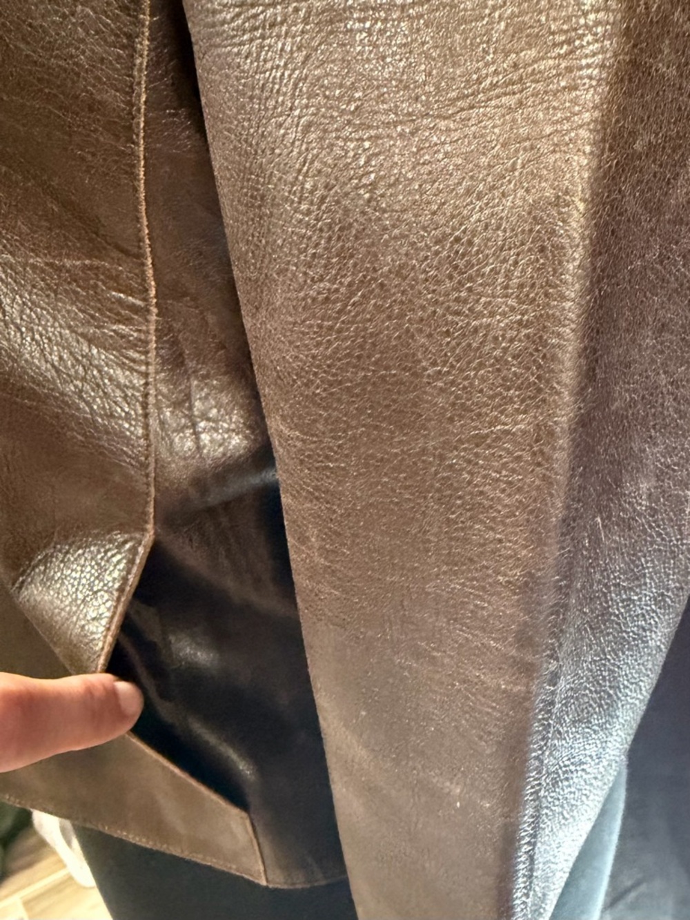 Calvin Klein Brown Leather Fitted Zip-Front Jacket - Picture 6 of 12
